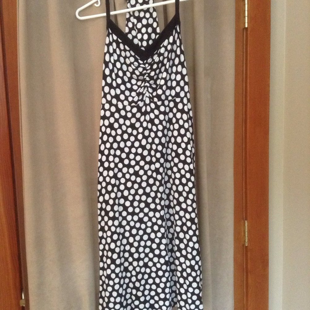 Sundress unique back polka dot dress xs NWOT